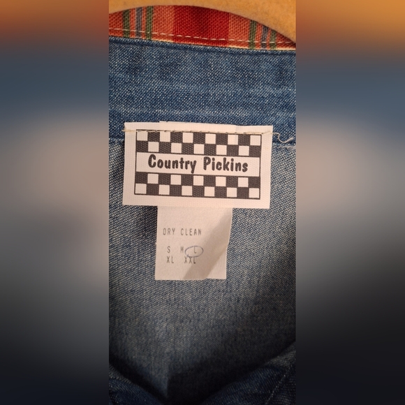 Country Pickins Sz L WOMENS Denim Shirt with Multicolor Accents WESTERN FLORAL - Picture 5 of 7